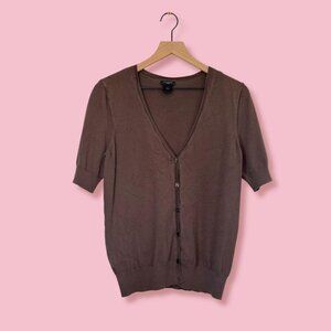 Ann Taylor Women's Brown Short Sleeve Cardigan